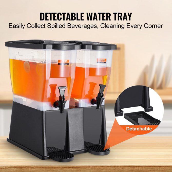 VEVOR Beverage Dispenser, 3 Gallon x 2 Drink Dispensers for Parties, Plastic Juice Dispenser with Stand Spigot Lid, Iced Tea Lemonade Juice Water Dispenser, for Restaurants, Hotels, Parties - Image 5