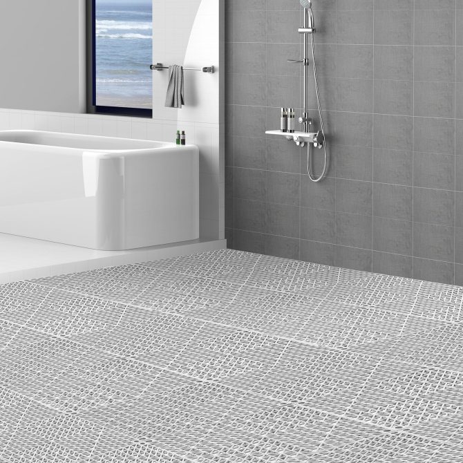 VEVOR Modular Interlocking Cushion, 12 Pack 12" x 12" Splicing Drainage Mats, PVC Interlocking Drainage Floor Tiles, Non-Slip Drainage Holes for Restroom, Bathroom, Kitchen, Pool, Wet Areas, Gray - Image 8