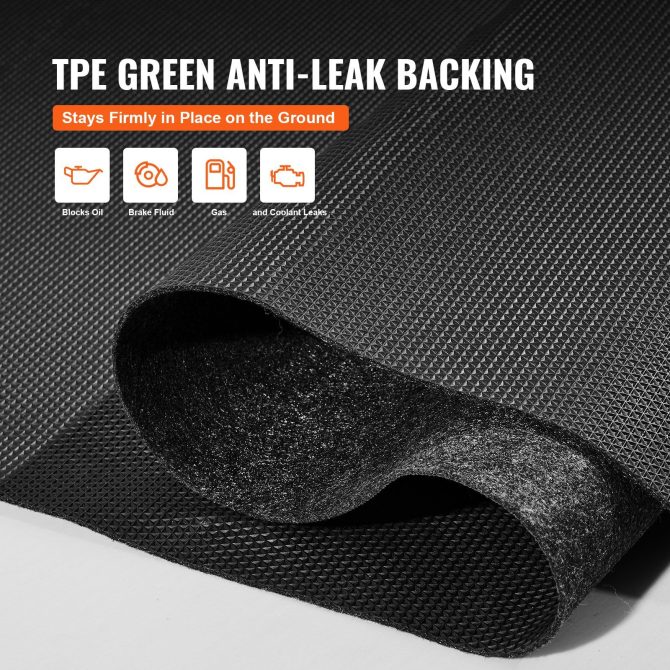 VEVOR Garage Floor Mat, 7.6'x19' Waterproof Protection from Water,Snow, Rain,Mud and Oil for Cars, Non-slip Heavy Duty Containment Mat with TPE Anti-Leak Backing & Easy to Clean & Cuttable - Image 5