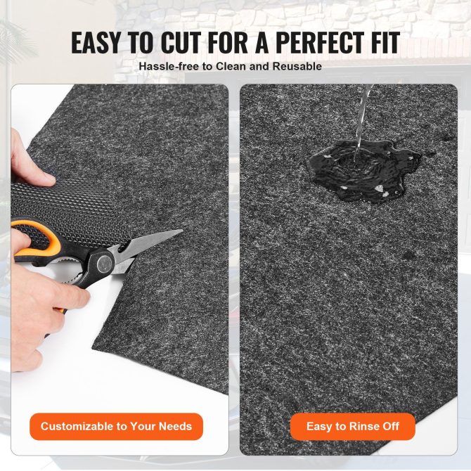 VEVOR Garage Floor Mat, 7.6'x19' Waterproof Protection from Water,Snow, Rain,Mud and Oil for Cars, Non-slip Heavy Duty Containment Mat with TPE Anti-Leak Backing & Easy to Clean & Cuttable - Image 6