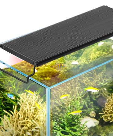 VEVOR Aquarium Light with LCD Monitor, 14W Full Spectrum Fish Tank Light with 24/7 Natural Mode, Adjustable Brightness & Timer - Aluminum Alloy Shell Extendable Brackets for 12"-18" Freshwater Tank