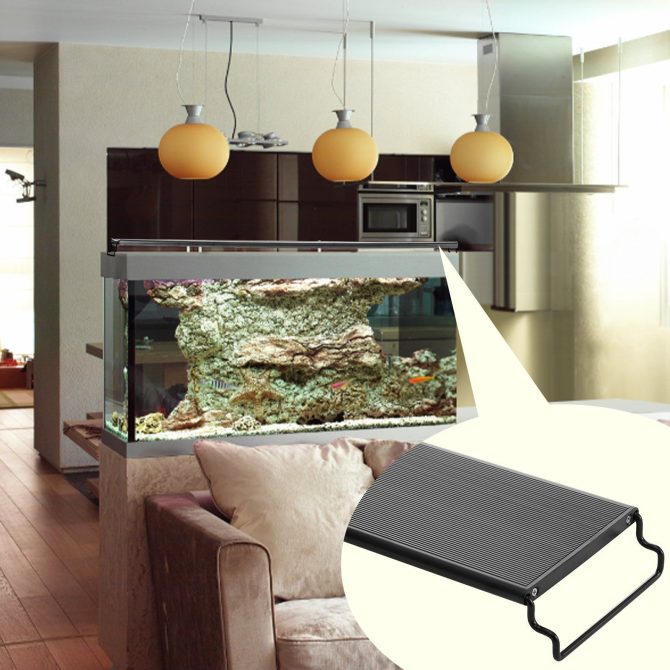 VEVOR Aquarium Light with LCD Monitor, 14W Full Spectrum Fish Tank Light with 24/7 Natural Mode, Adjustable Brightness & Timer - Aluminum Alloy Shell Extendable Brackets for 12"-18" Freshwater Tank - Image 8