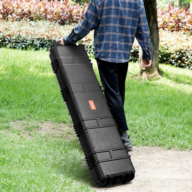 VEVOR Tactical Range Case, Outdoor Tactical Hard Case with 3 Layers Fully-protective Foams, 50 inch lockable Hard Tactical Range Case with Wheels, IP67 Waterproof & Crushproof - Image 8