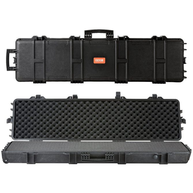 VEVOR Tactical Range Case, Outdoor Tactical Hard Case with 3 Layers Fully-protective Foams, 50 inch lockable Hard Tactical Range Case with Wheels, IP67 Waterproof & Crushproof - Image 9