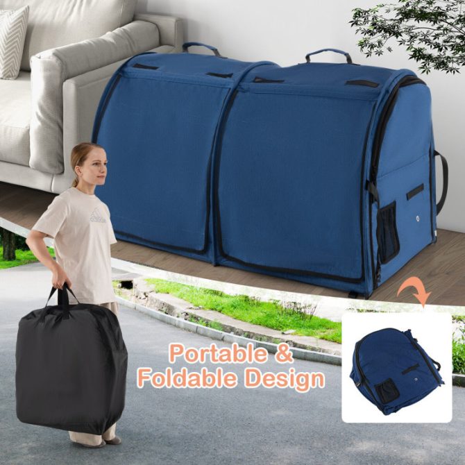 Double Compartment Pet Carrier with 2 Removable Hammocks - Image 7