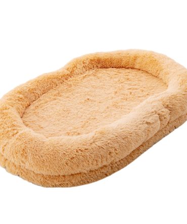 Washable Fluffy Human Dog Bed with Soft Blanket and Plump Pillow