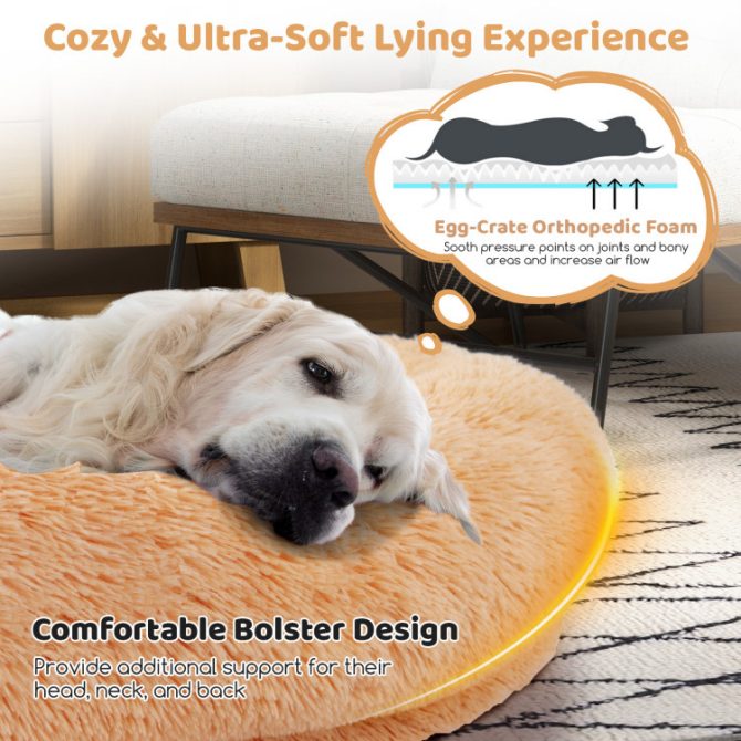 Washable Fluffy Human Dog Bed with Soft Blanket and Plump Pillow - Image 6