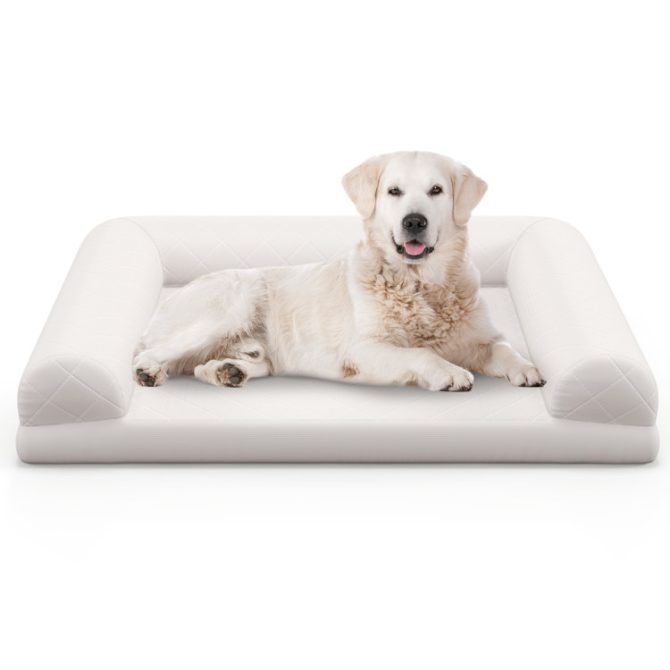 Egg-Foam Dog Crate Bed with 3-Side Bolster and Removable Washable Bed Cover - Image 13