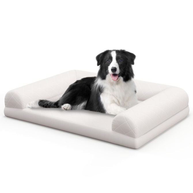 Egg-Foam Dog Crate Bed with 3-Side Bolster and Removable Washable Bed Cover - Image 10