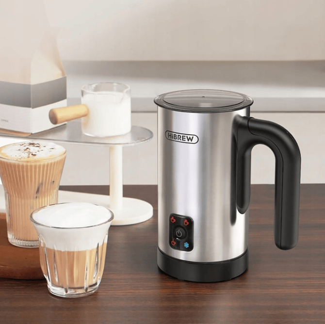 300W Multifunctional cold / hot milk foam 300ml Fully Automatic Milk Heater 360° rotating base SUS304 without BPA adjustable temperature and thickness cappuccino chocolate protein powder mixer cold - Image 2