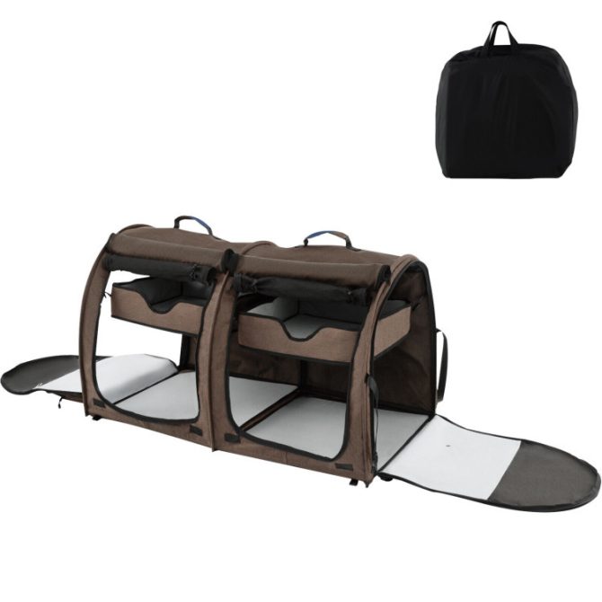 Double Compartment Pet Carrier with 2 Removable Hammocks - Image 14