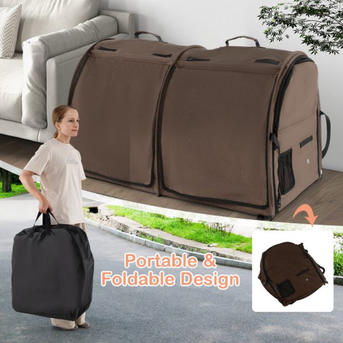 Double Compartment Pet Carrier with 2 Removable Hammocks - Image 18
