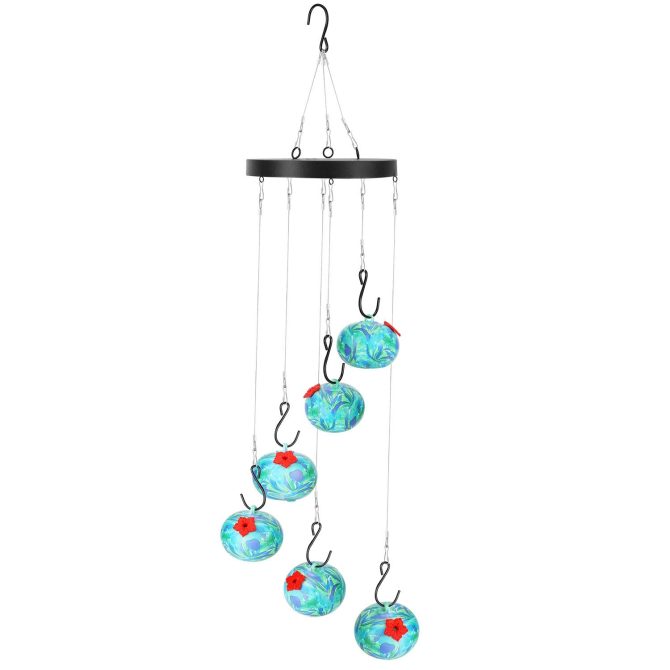 Wind Chimes Humming Bird Feeder Ant and Bee Proof Outdoor Hanging Hummingbird Feeder For Viewing Decoration For Garden Patio Yard Balcony - Image 11