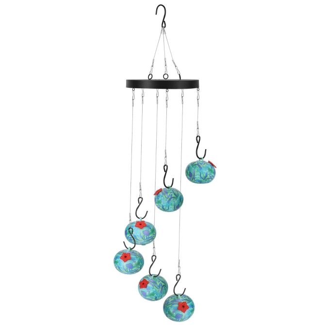 Wind Chimes Humming Bird Feeder Ant and Bee Proof Outdoor Hanging Hummingbird Feeder For Viewing Decoration For Garden Patio Yard Balcony - Image 10