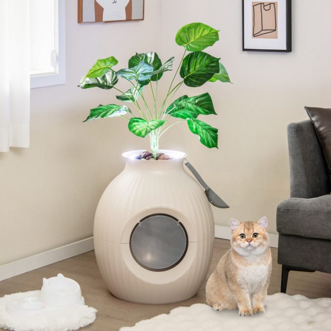 Smart Plant Cat Litter Box with Electronic Odor Removal & Sterilization - Image 2
