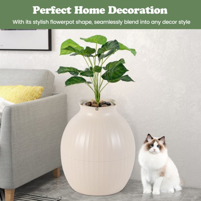 Smart Plant Cat Litter Box with Electronic Odor Removal & Sterilization - Image 3