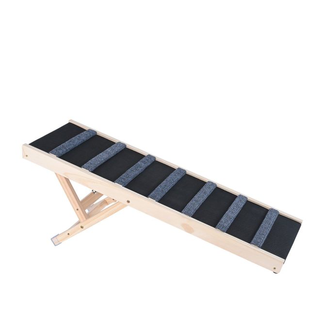 VEVOR Dog Ramp, Folding Pet Ramp for Bed, Adjustable Dog Ramp for Small, Large, Old Dogs & Cats, Wooden Pet Ramp with 39.3" Long Ramp, Adjustable from 15" to 22", Suitable for Couch, Sofa, Car - Image 9