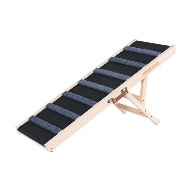 VEVOR Dog Ramp, Folding Pet Ramp for Bed, Adjustable Dog Ramp for Small, Large, Old Dogs & Cats, Wooden Pet Ramp with 39.3" Long Ramp, Adjustable from 15" to 22", Suitable for Couch, Sofa, Car - Image 10