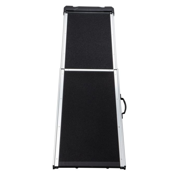 Foldable Aluminum Dog Car Step Ramp, Dog Ramp Climbing Ladder with PVC Handle, Non-slip Foot Mats for Most Sized Dogs, Pet Ramp Ladder, Black - Image 6