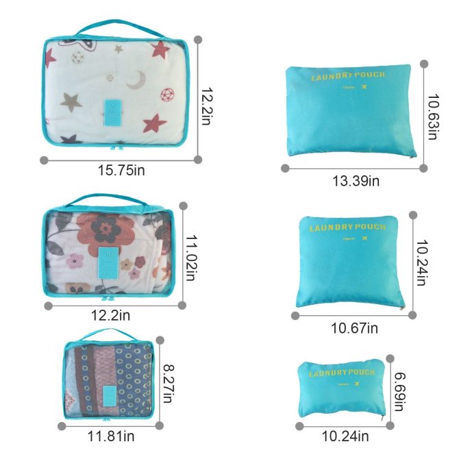 9Pcs/Set Clothes Storage Bags Water-Resistant Travel Luggage Organizer Clothing Packing Cubes for Blouse Hosiery Stocking Underwear - Image 39