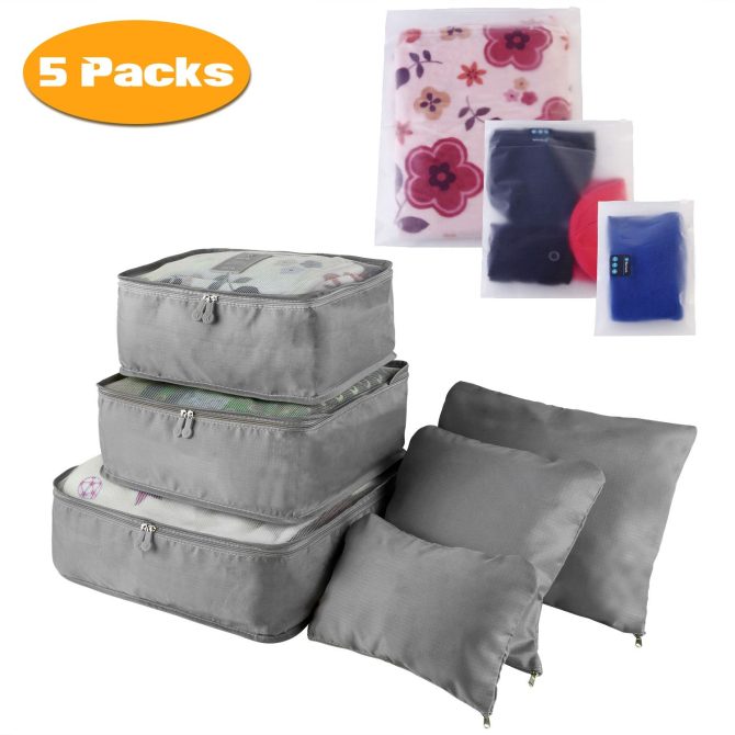 9Pcs/Set Clothes Storage Bags Water-Resistant Travel Luggage Organizer Clothing Packing Cubes for Blouse Hosiery Stocking Underwear - Image 102