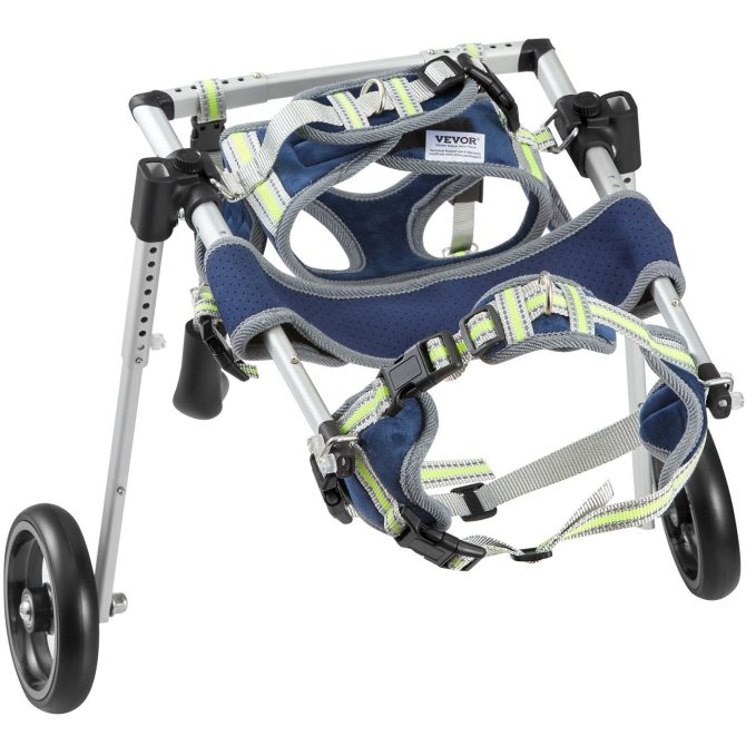 VEVOR 2 Wheels Dog Wheelchair for Back Legs, Pet Wheelchair Lightweight & Adjustable Assisting in Healing, Dog Cart/Wheelchair for Injured, Disabled, Paralysis, Hind Limb Weak Pet(XS) - Image 11