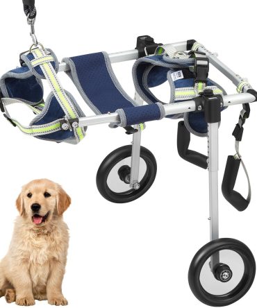 VEVOR 2 Wheels Dog Wheelchair for Back Legs, Pet Wheelchair Lightweight & Adjustable Assisting in Healing, Dog Cart/Wheelchair for Injured, Disabled, Paralysis, Hind Limb Weak Pet(XS)