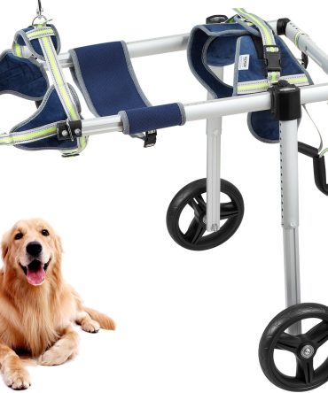 VEVOR 2 Wheels Dog Wheelchair for Back Legs, Pet Wheelchair Lightweight & Adjustable Assisting in Healing, Dog Cart/Wheelchair for Injured, Disabled, Paralysis, Hind Limb Weak Pet(L)