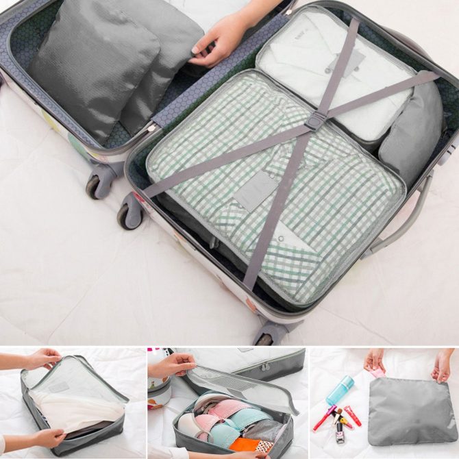 9Pcs/Set Clothes Storage Bags Water-Resistant Travel Luggage Organizer Clothing Packing Cubes for Blouse Hosiery Stocking Underwear - Image 9
