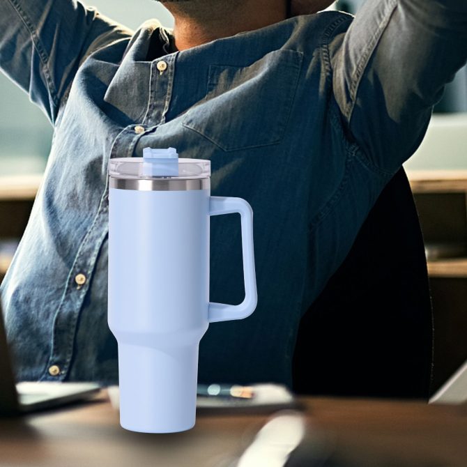 40oz large capacity tumbler, With Handle And Straw Lid, Insulated Reusable Stainless Steel Water Bottles Travel Mug Coffee Cup car cup water cup For Men Women Outdoor Camping Driving,  gift - Image 8