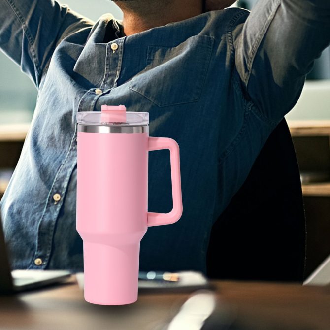 40oz large capacity tumbler, With Handle And Straw Lid, Insulated Reusable Stainless Steel Water Bottles Travel Mug Coffee Cup car cup water cup For Men Women Outdoor Camping Driving,  gift - Image 24