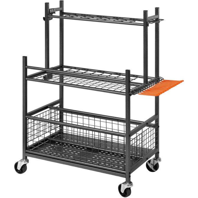 VEVOR Garden Tool Organizer, 16 Slots with Hooks, Yard Tool Tower Rack with Wheels for Garage Organization and Storage, Hold Long-Handled Tool/Rake/Broom, Metal Tool Stand Holder for Shed, Outdoor - Image 11