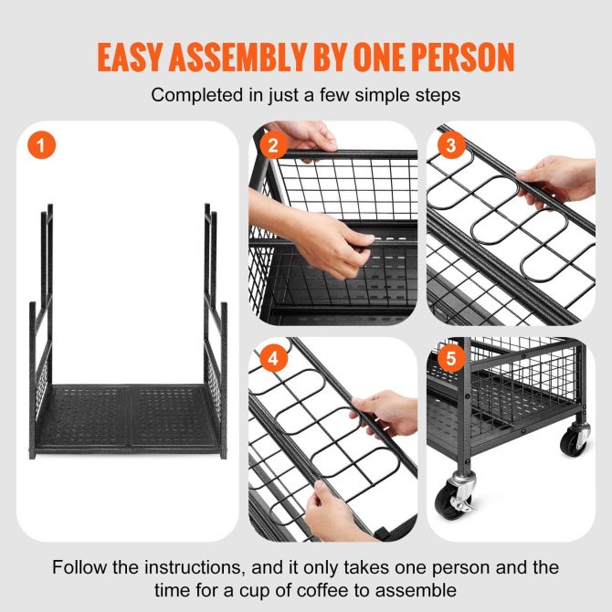 VEVOR Garden Tool Organizer, 16 Slots with Hooks, Yard Tool Tower Rack with Wheels for Garage Organization and Storage, Hold Long-Handled Tool/Rake/Broom, Metal Tool Stand Holder for Shed, Outdoor - Image 5