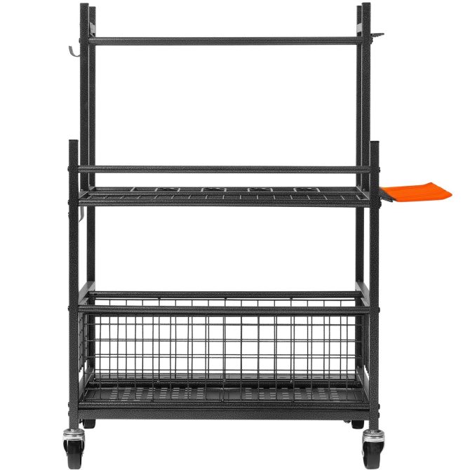 VEVOR Garden Tool Organizer, 16 Slots with Hooks, Yard Tool Tower Rack with Wheels for Garage Organization and Storage, Hold Long-Handled Tool/Rake/Broom, Metal Tool Stand Holder for Shed, Outdoor - Image 9