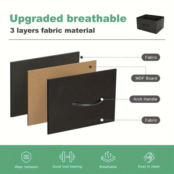 Dresser for Bedroom with 9 Fabric Drawers, Tall Chest Organizer Units for Clothing, Closet, Storage Tower with Cabinet, Metal Frame, Wooden Top, Lightweight Nursery Furniture - Image 14