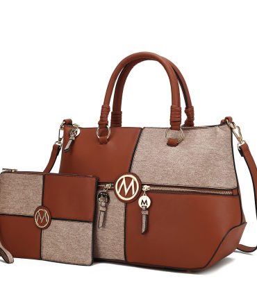 MKF Collection Maji Vegan Leather Women Satchel with Wristlet by Mia K