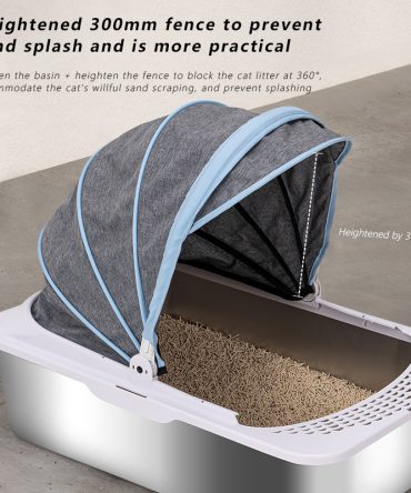 005007HSMSP-ZDDP Stainless Steel Cat Litter Box with Lid, Extra Large Metal Litter Box for big cats, Litter box Includes Litter Scoop Scoop Holder Footpad Easy Cleaning Non-Sticky