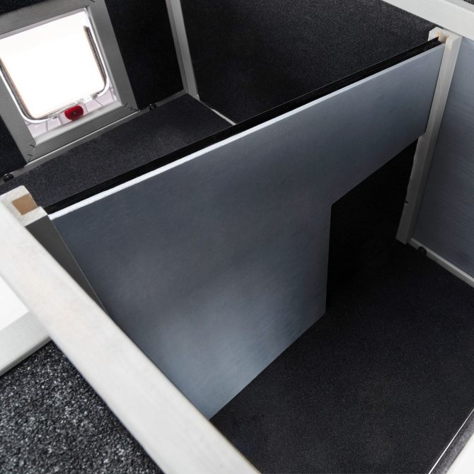 Outdoor Insulated Cat House, Wood Pet House w/ High Legs, Doors, Openable Roof, Weatherproof, Cat Animal Shelter for Winter, Gray - Image 8
