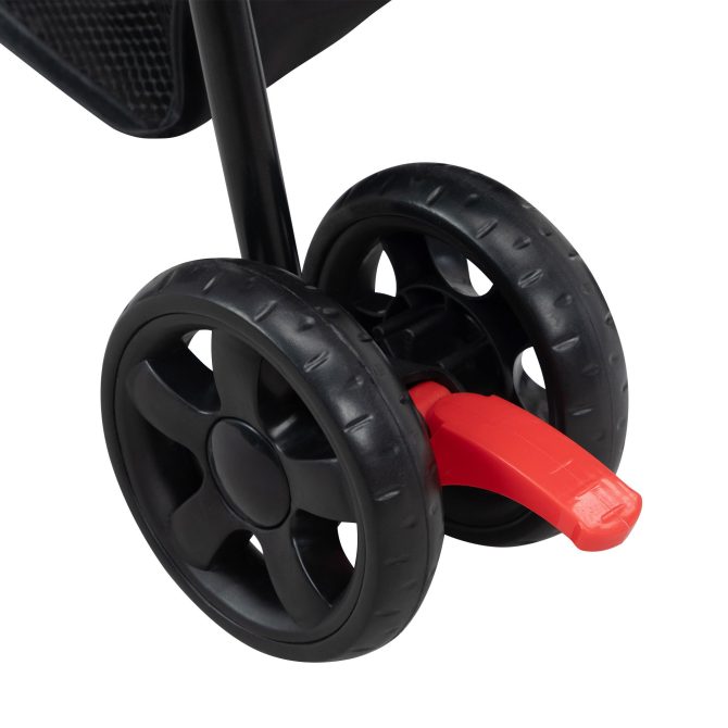 Foldable Pet Stroller, Small Dog Cat Stroller with Storage Basket for Small Puppies, Gray and Black - Image 17