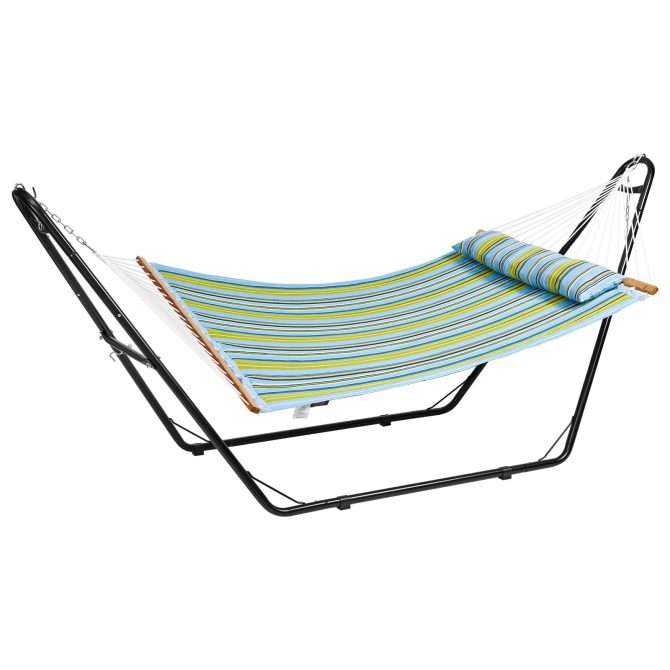 VEVOR Double Quilted Fabric Hammock Two Person Hammock with Stand 480lb Capacity - Image 10