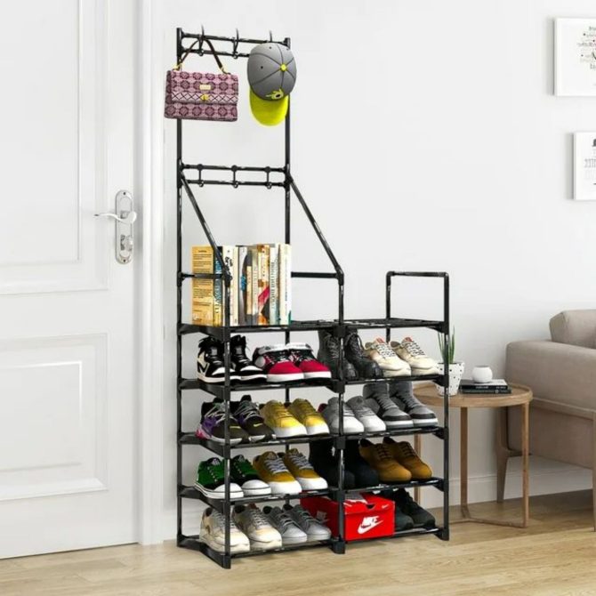5-Tier Shoe Rack Shoe Storage Organizer, Freestanding Coat and Shoe Rack, 25-30 Pairs Shoe Shelf for Entryway Closet - Image 2