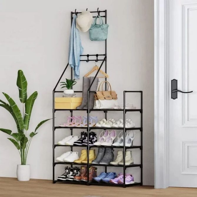 5-Tier Shoe Rack Shoe Storage Organizer, Freestanding Coat and Shoe Rack, 25-30 Pairs Shoe Shelf for Entryway Closet - Image 5