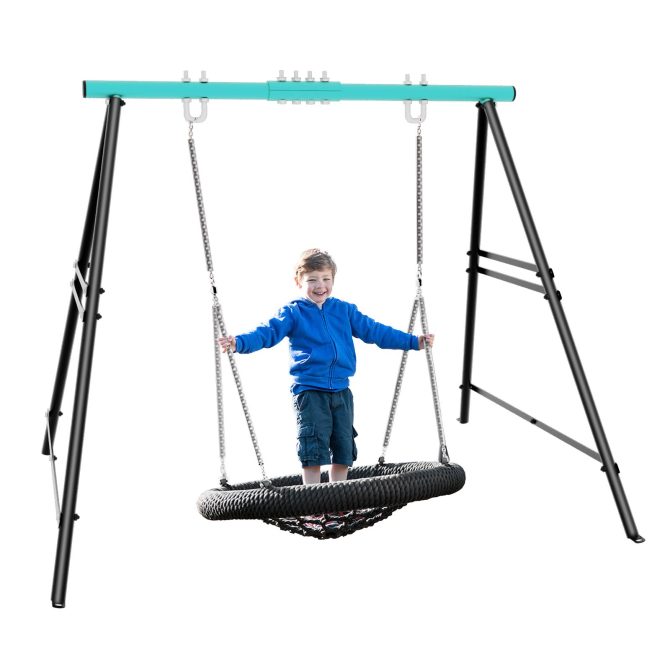 Metal Swing Stand Swing Sets for Backyard,Powder Coated Swing Frame of Swing Set with Extra Side Bars,880 Lbs Heavy-Duty A-Frame Outdoor Swing Fits Swing Chair,Porch Swing - Image 19