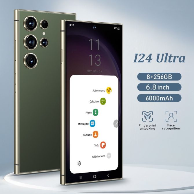 8GB+256GB I24 Ultra Android 13 Smartphone - 6.8"HD Display, 6000mAh Battery, Built-in Stylus Pen, Unlocked Cell Phone For Global Use(Dark green) - Image 2