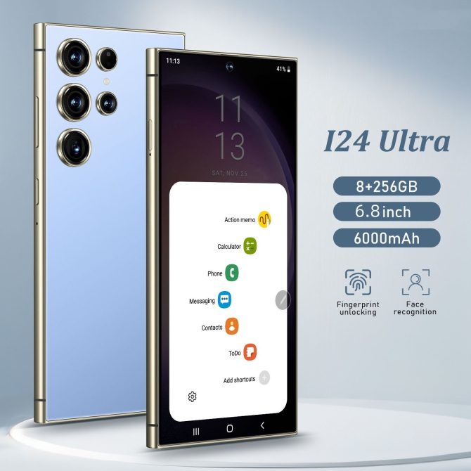 8GB+256GB I24 Ultra Android 13 Smartphone - 6.8"HD Display, 6000mAh Battery, Built-in Stylus Pen, Unlocked Cell Phone For Global Use(Blue) - Image 2