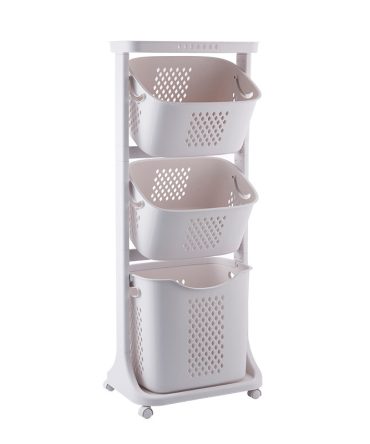 Multi-functional Organizing Shelving Bathroom Sorting Dirty Laundry Basket Plastic Large Mobile Storage Basket