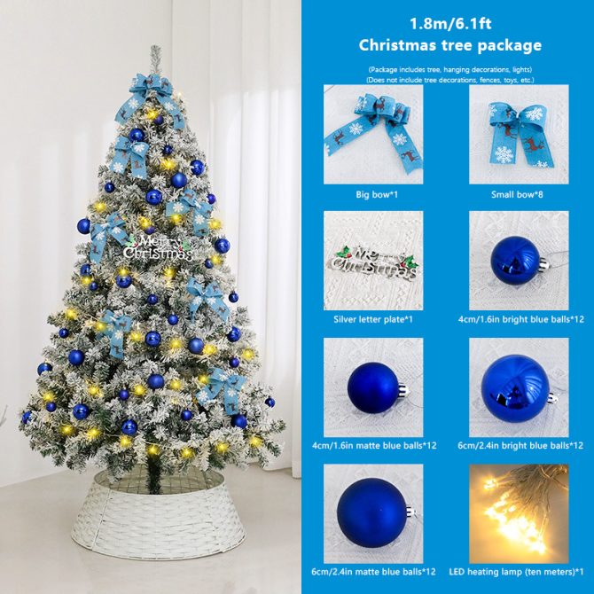 6FT Artificial Hinged Christmas Tree Snow Flocked Pine Tree with Solid Metal Stand Festival Xmas Tree for Indoor Outdoor - Image 16
