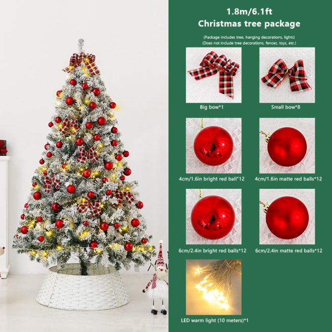 6FT Artificial Hinged Christmas Tree Snow Flocked Pine Tree with Solid Metal Stand Festival Xmas Tree for Indoor Outdoor - Image 10