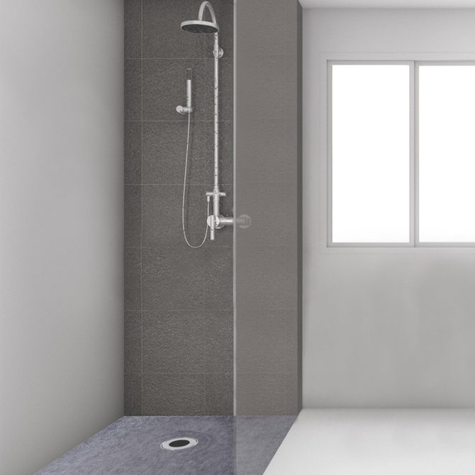 VEVOR Shower Curb Kit, 38"x60" Watertight Shower Curb Overlay with 4" ABS Offset Bonding Flange, 4" Stainless Steel Grate, 2 Cuttable Shower Curb and Trowel, Shower Pan Slope Sticks Fit for Bathroom - Image 8