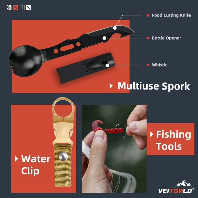12 in 1 Emergency Survival Kit Cool Unique Fishing Hunting Anniversary Birthday Gifts for Him - Image 3